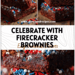 Patriotic brownies topped with red, white, and blue sprinkles styled as a Dessert Flag for 4th of July parties